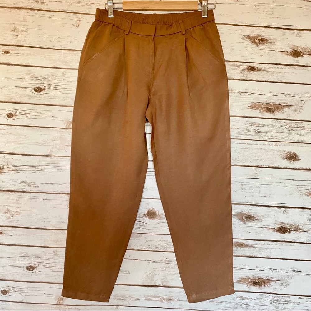 Ann Taylor linen blend pants in tan brown